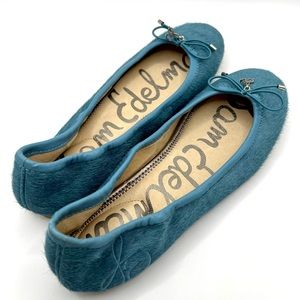 Sam Edelman Felicia Blue Calf Hair Flats
